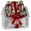 Luxury Bath & Body Gift Set with Pomegranate Scent - Spa Gift Basket for Women & Men