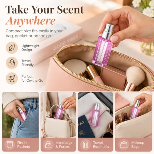 20 Pcs 10ml Refillable Travel Perfume Bottles Set with Funnels & Droppers