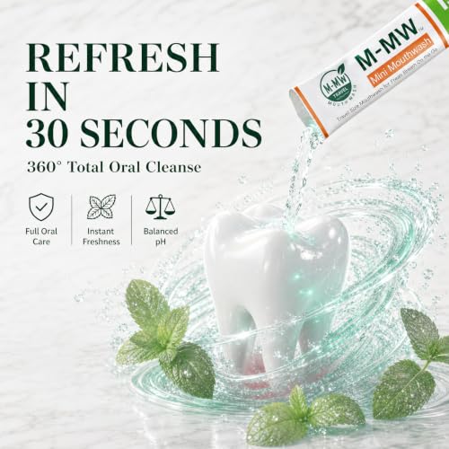Travel Size Alcohol-Free Mouthwash Packets - Fresh Breath 100 Count - Green Variation
