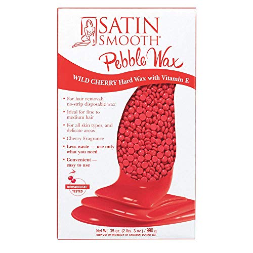 Wild Cherry Hard Wax Beads for Sensitive Skin - 35 oz, Disposable & No-Strip