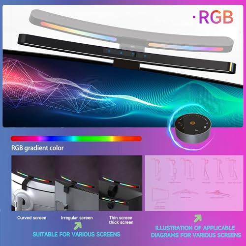 Matte Curved Monitor Light Bar with RGB Backlight and Wireless Remote Control