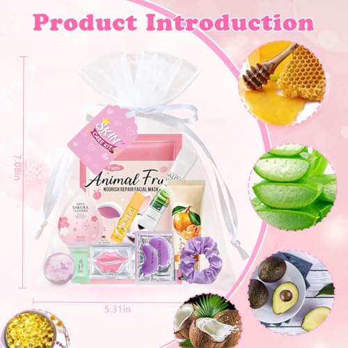 Spa Party Supplies Kit for Women - 144 Pcs Facial Masks, Hair Masks, Foot Bombs & More