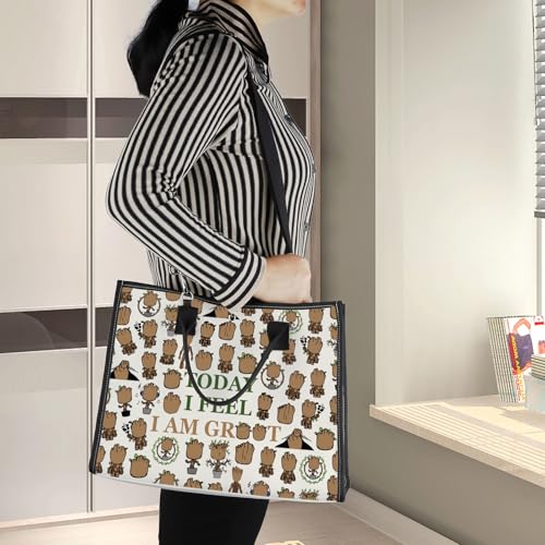 LEVLO Funny Groot Cosmetic Make Up Bag Groot Lover Inspired Gift Today I Feel I Am Groot Makeup Zipper Pouch Bag (Today I Feel LT)