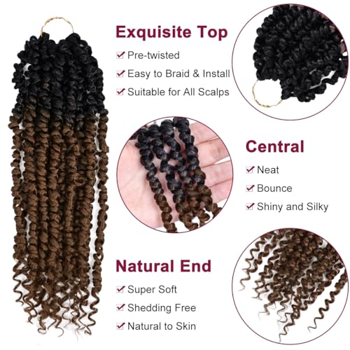 NAYOO Passion Twist Hair 12 Inch Pre-Twisted Crochet 8 Packs OT30