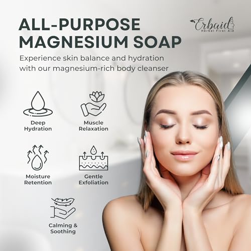 Dead Sea Magnesium Soap Bar ? Deep Cleansing, Moisturizing Body Soap for Dry Itchy and All Skin Types ? Shower Soap Soothes Muscles and Joints ? All-Natural Exfoliating Face and Body Wash Made in USA
