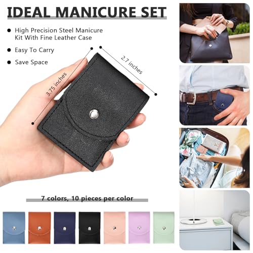 70 Set Manicure Set Bulk Professional Nail Care Kit Nail Clippers Kit Stainless Steel Pedicure Set with Travel Case Multicolor Portable Grooming Kits Gifts for Men Women (4 in 1,2.7x3.75'')