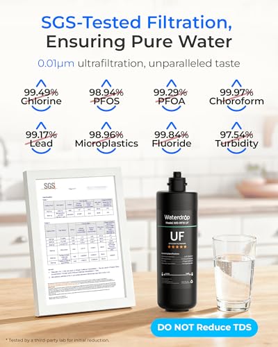 Waterdrop RF10-UF Water Filter Replacement for WD-10UA/10UA-UF/10UB/10UB-UF - Black - 1 Year Service Life