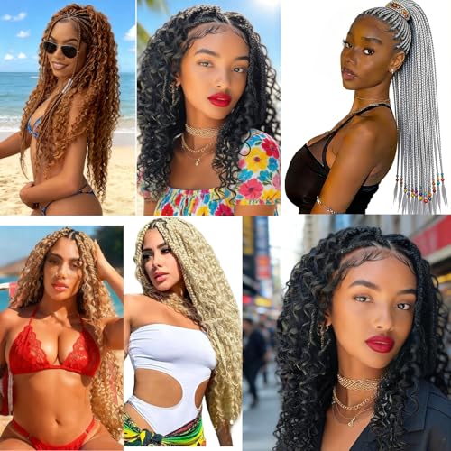 1B Deep Wave Human Hair for Braiding - 24 Inch Black Hair Extensions