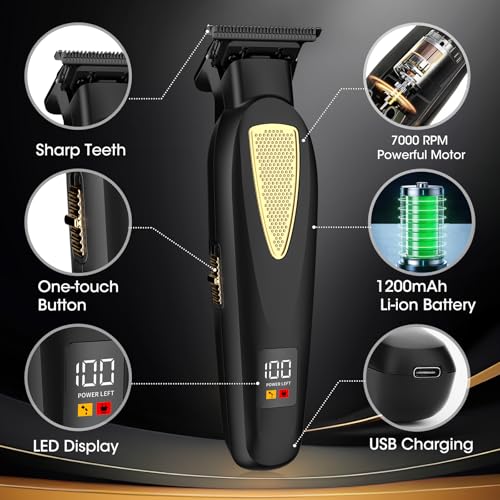 Cordless Hair Clippers for Men - Professional Grooming Set Black 949