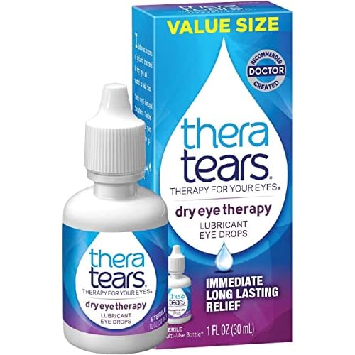 TheraTears SteriLid Eyelid Cleanser and Face Wash, for irritated eyes, 2 fl oz Spray & Dry Eye Therapy Eye Drops for Dry Eyes, 1.0 Fl Oz