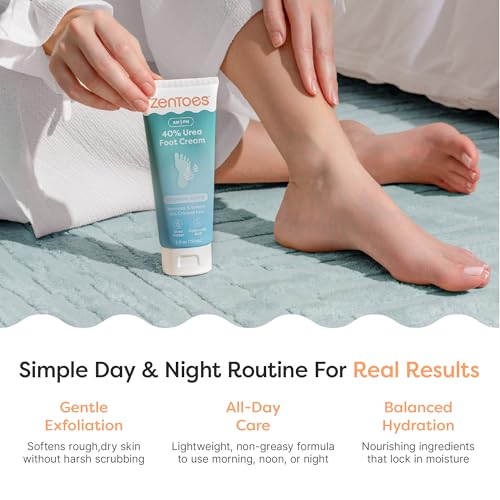 Urea Foot Cream 40% with Shea & Hyaluronic Acid - 5 oz Pack of 2 for Cracked Heels