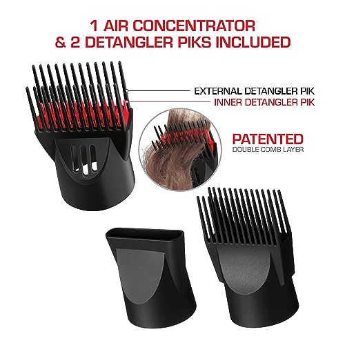 Professional 2200W Ceramic Tourmaline Hair Dryer with Comb Attachments & Heat Protector