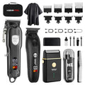 HIENA PRO Professional Hair Clipper Set, Electric Foil Shavers and Beard Trimmers, Ear, Rechargeable Cordless Barber Kit and Hair Cutting Set, Nose Hair Trimmer Set & Facial Grooming Tool