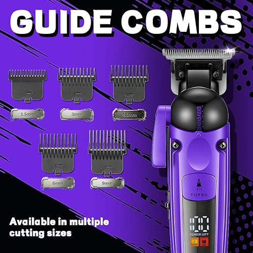 VGR 274 Professional Hair Trimmer for Men with T-Blade, Purple - Cordless, Adjustable, Long Battery Life