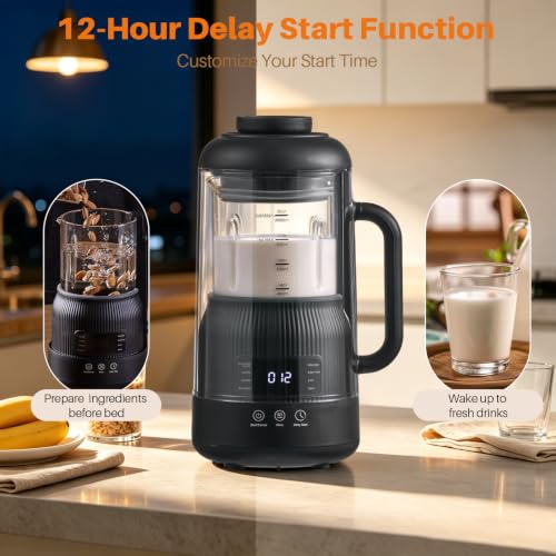 Skitchen 8-in-1 Nut Milk Maker with Silent Shield, 35oz, Black