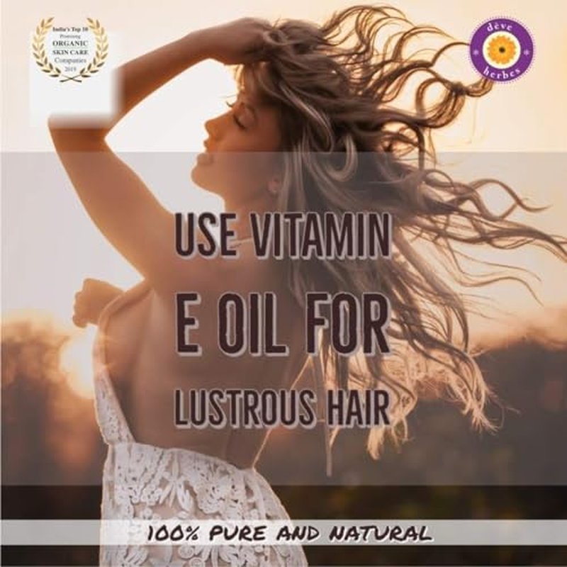 Deve Herbes Vitamin E Oil | Infused | Pure | Non-Sticky | Lightweight | for Facial Care | Men & Women | 30ml (1 oz)