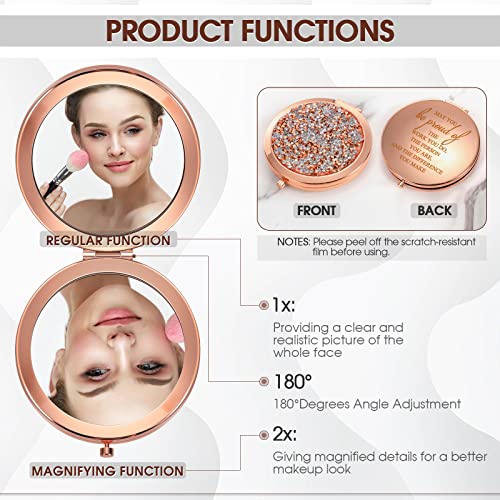 Rose Gold Compact Mirror Set - 10 Pcs Inspirational Makeup Mirrors for Women Variation of THIS listing