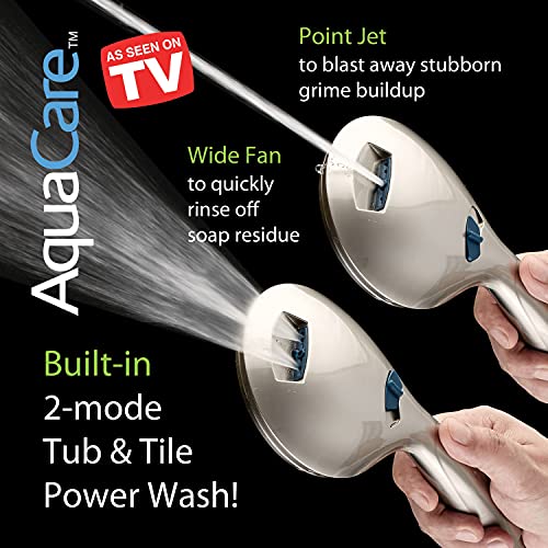 AquaCare 50-Mode High Pressure Shower Head Combo with Arm & 2.5 GPM Satin Nickel