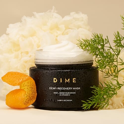 DIME Beauty Dewy Recovery Mask - Overnight Face Mask With Snow Mushroom Extract, NAD+, Vitamin C - Replenish Moisture, Restore Glow, Hydrating Face Mask 3.38 oz/100 mL