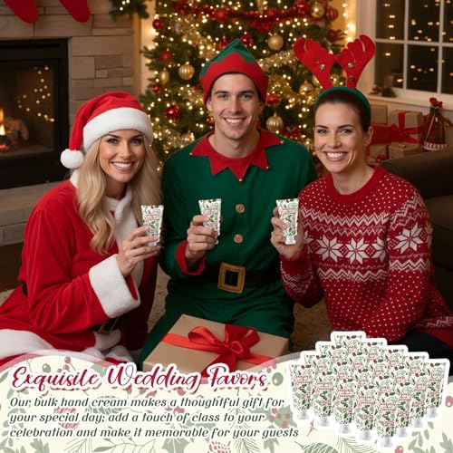 50 Pcs Christmas Hand Cream Gifts Bulk Leaves 1 oz Holiday Party Favors