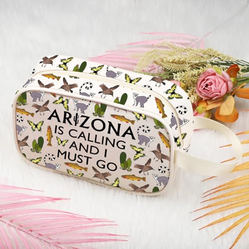 XYANFA State Lover Makeup Bag Desert Vacation Souvenir Gift Arizz ona Is Calling And I Must Go Cosmetic Bag