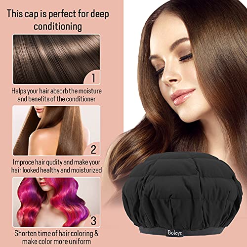 Flaxseed Deep Conditioning Heat Cap - Black, Microwave Hot Hair Care & Styling (10 pcs)