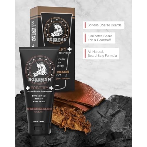 Bossman Fortify Beard Conditioner + Bar Soap for Men (10 oz in Total) ? Magic Scent + Lavender & Patchouli Scent ? Moisturizing and Replenishing Grooming Set ? Made in USA