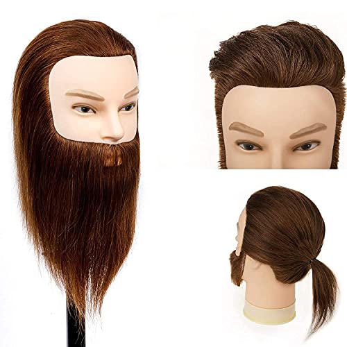 Male Mannequin Head with 14 Inch Human Hair for Barber Training & Styling