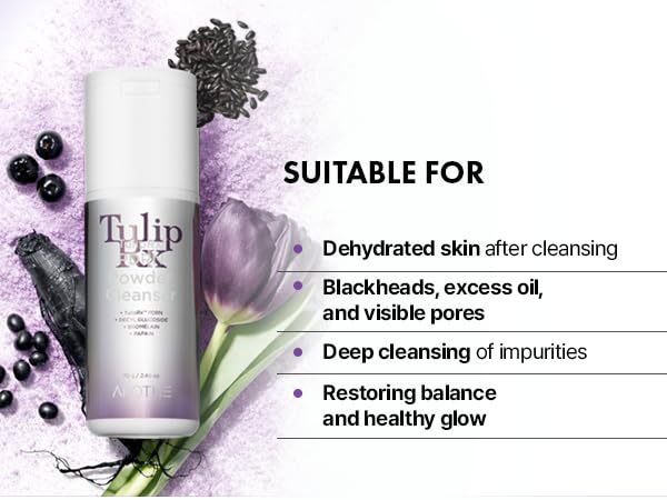 Gentle Enzymatic & Charcoal Powder Facial Cleanser for Sensitive Skin