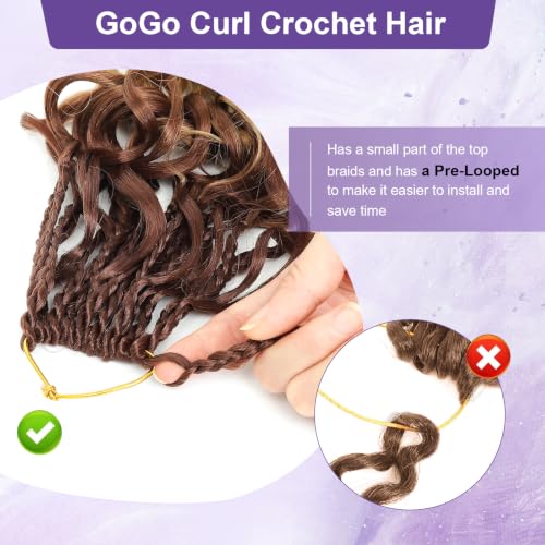 8 Packs Short Curly Crochet Hair 12 Inch Brown Ombre Honey Blonde Prelooped Boho Box Braids
