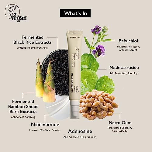 Haruharu Black Rice Bakuchiol Eye Cream Duo Set 0.67 Fl Oz - Vegan, Hydrating & Firming