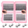 Lash Clusters DIY 4 Styles Cluster Eyelash Extensions with Thin Band Wispy Lashes Clusters D Curl Eyelash Clusters 8-16mm by FADLASH(F1+F3+C3+K001, 8-16mm)