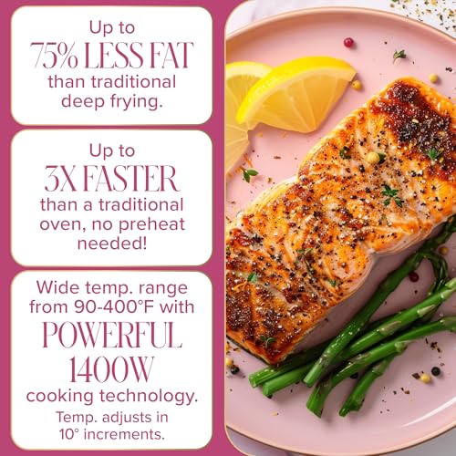 Paris Hilton 6-Quart Aqua Air Fryer with Touchscreen, 8-in-1 Nonstick Kitchen Appliance