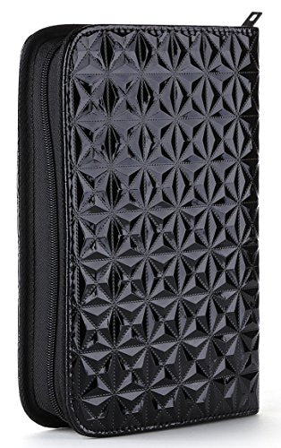 Large Hair Stylist Shears Holder Case - Black PU Leather Salon Tool Pouch & Holster
