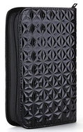 Large Hair Stylist Shears Holder Case - Black PU Leather Salon Tool Pouch & Holster