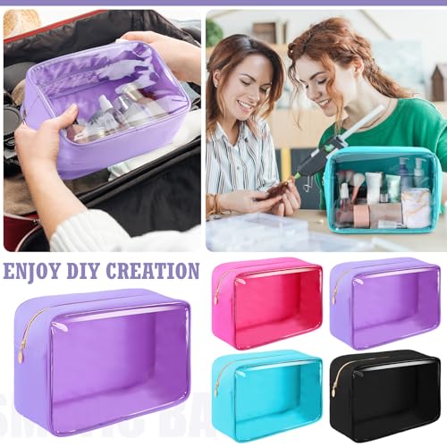 Large Nylon Makeup Bag Set – 4-Piece Clear Cosmetic Organizer for Travel & Gifts