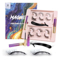 Magnetic Eyelashes Kit - 6 Sets Reusable Natural Look, No Glue Needed, with Applicator, Easy to Wear/Remove, Suitable for Daily/Party/Work (Fashionable Natural Style)