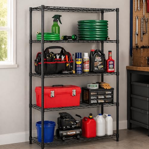 Honey-Can-Do 5-Tier Steel Wire Shelf - Heavy Duty, Adjustable, NSF-Certified