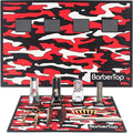 Barber Magnetic Mats,Anti-Slip Flexible Rubber Scissors Salon Mat,11.8Wx17.7L Tools Countertop Silicone Heat Resistant Styling Tools Magnetic Organizer Mat Magnetic Hair Clippers Mat (Red)