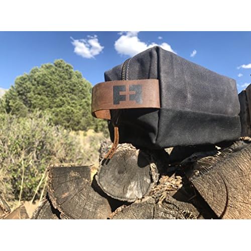 FAT FELT the DOPP KIT | Waxed Cotton Canvas shave and toiletries bag with leather handle