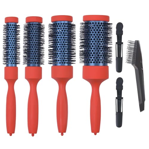 Ceramic Ion Round Hair Brush Set for Blow Drying & Curling - 4 Sizes