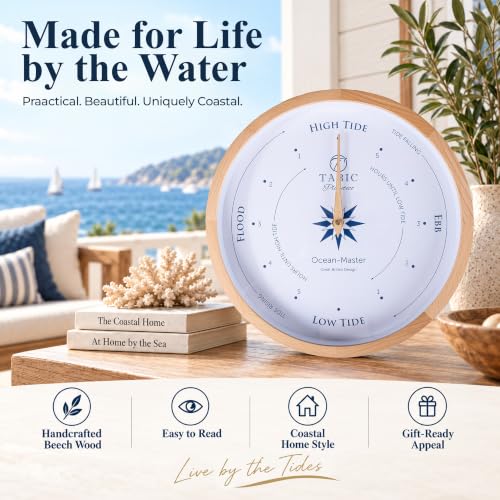 Tabic Planeteco Ocean Master Tide Clock - Coastal Wall Decor & Tide Tracker