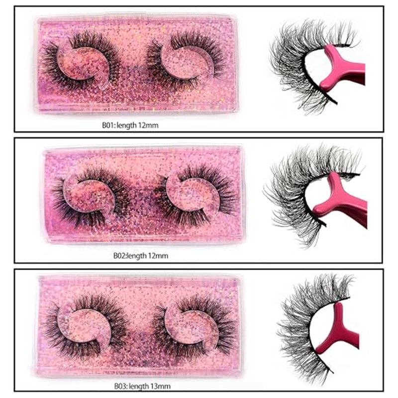 Fluffy False Eyelashes 12-15mm Natural Look Lashes 10 Styles Faux Mink Lashes Bulk Total 20 pairs