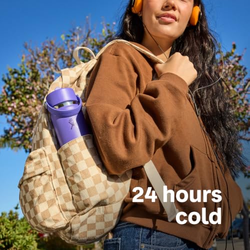Hydro Flask 64 Oz Burgundy Wide Mouth Insulated Water Bottle with Flex Straw Cap