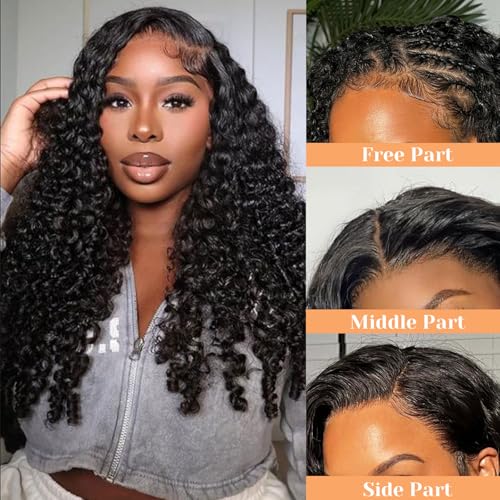 Black Burmese Curly 16 Inch HD Lace Frontal Human Hair 13x6 Pre-Plucked with Baby Hair