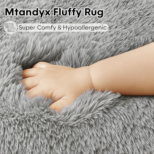 Grey Fluffy Shag Area Rug 8x10 Feet Non-Slip Thick Soft Carpet for Home - Variation of THIS listing