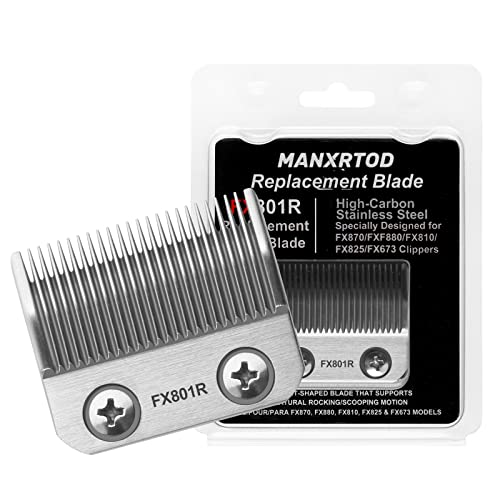 FX801R-SILVER Replacement Clipper Blades for FX870/FXF880/FX810/FX825/FX673N, DLC Steel, Professional Precision