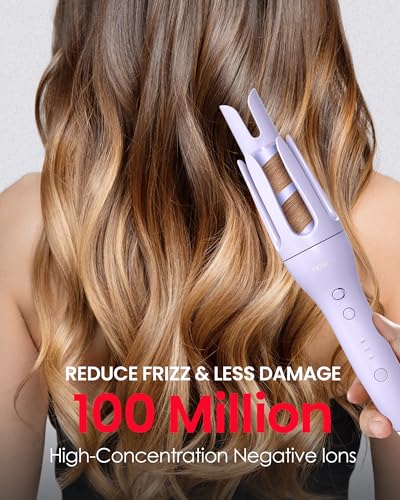 Automatic Hair Curling Iron Wand with Dual Voltage & Ceramic Coating, 3 Temp Settings