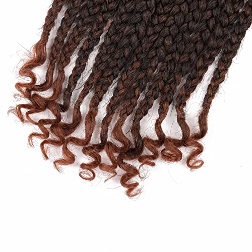 Mytarku 10 Inch T30# Crochet Box Braids Curly Ends - 7 Packs for Black Women