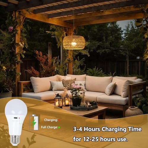 Battery Operated Rattan Pendant Light with Remote - 11.8” Boho Outdoor Chandelier for Porch & Indoor Use - Variation 1